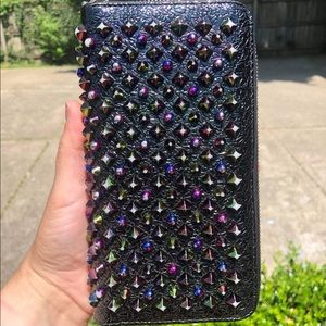 Weekend Sale!Christian Louboutin studded wallet-w/Iridescent multicolored spikes